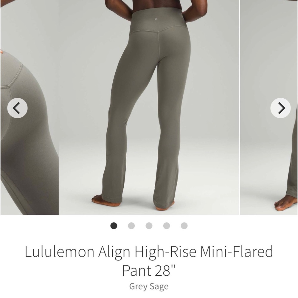 Lululemon Align High Rise Mini Flare in Grey Sage Size 2